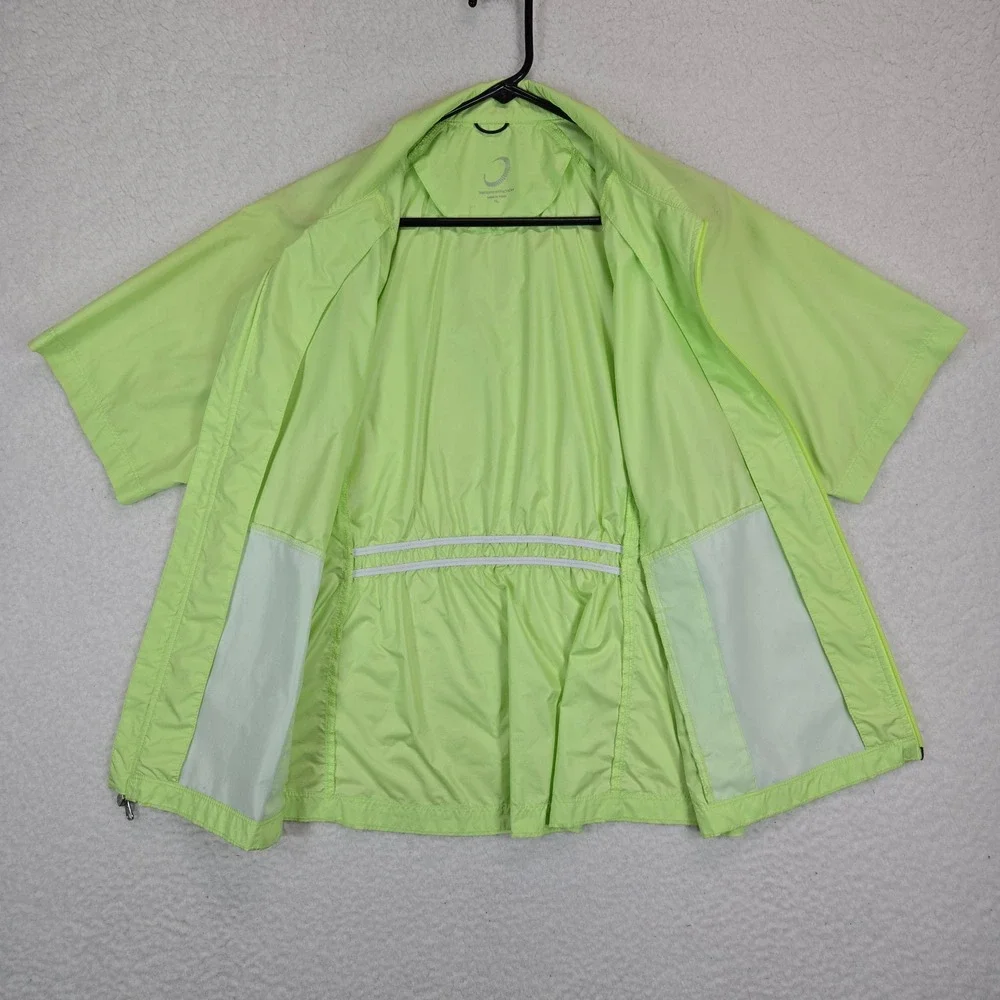 Zero Restriction Womens XL Short Sleeve Windbreaker Jacket Lime Green Golf Sport